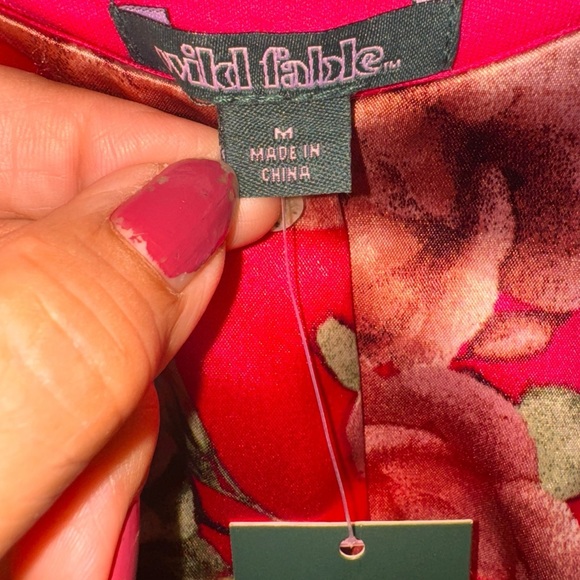 Wild Fable Women’s Satin Maxi Dress Red Floral Bodycon Size M NWT - Picture 13 of 16